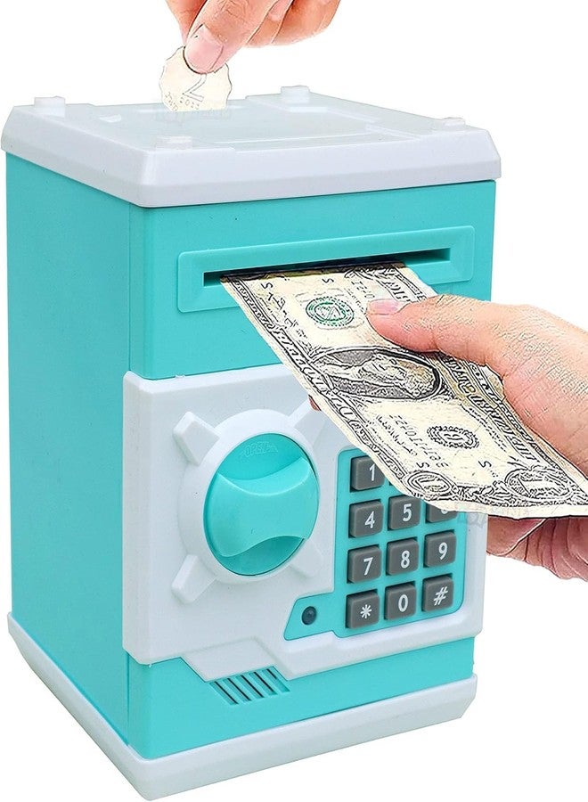 Mummy Please Musical Money Safe Kids Piggy Savings Bank【Pack of 1】【】 (Sky Blue) - Image 1