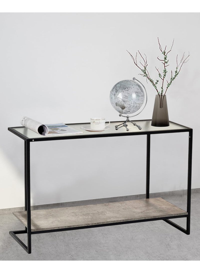 Living 2-Tier Console Table With Glass Top 124*40*81 CM - Image 3