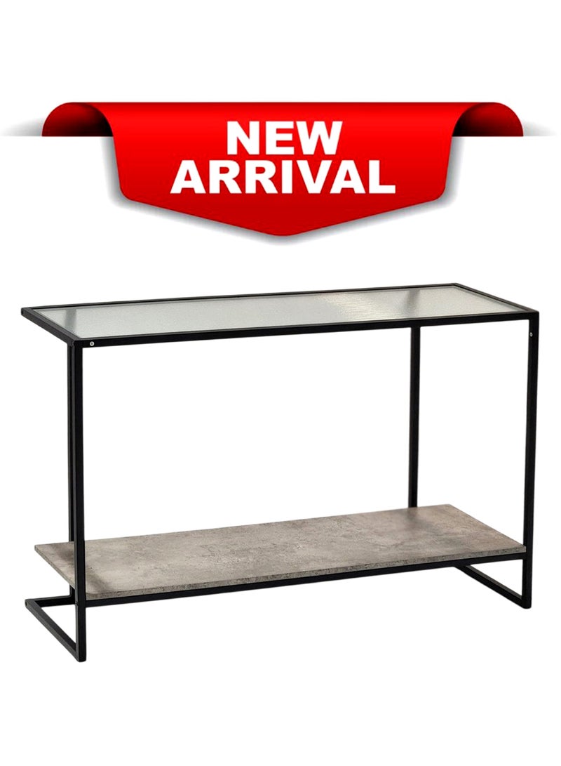 Living 2-Tier Console Table With Glass Top 124*40*81 CM - Image 4