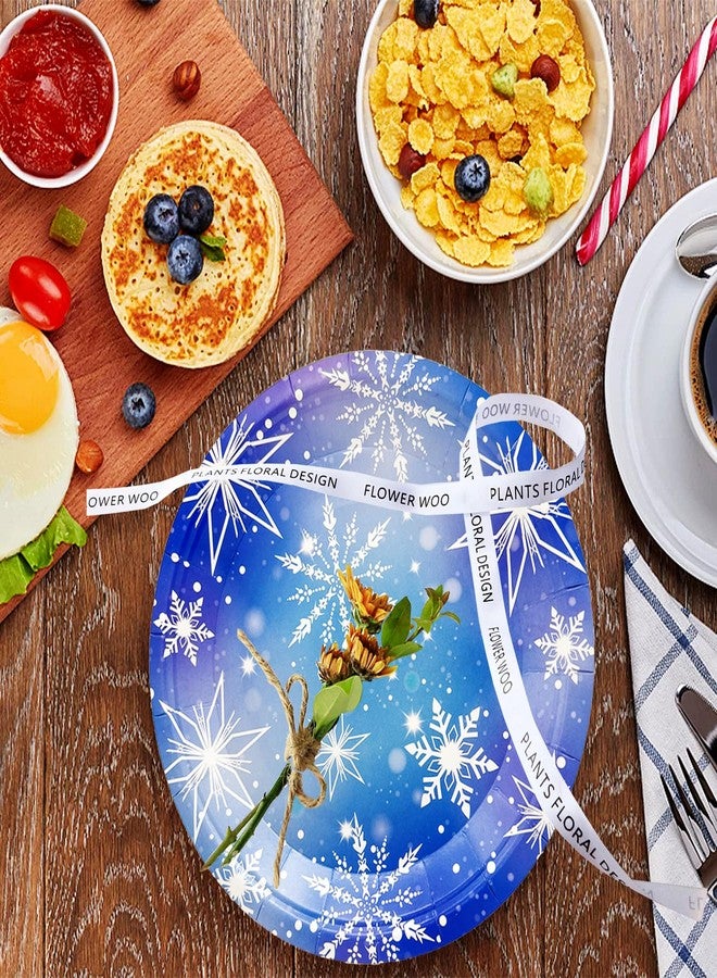 HSPAIDYP 80Pcs Snowflake Paper Plates Frozen Snowflake Party Supplies,7"Winter Snowflake Frozen Plates Disposable Chrisstma Plate for Winter Wonderland Xmas Frozen Snowflake Birthday Party Decor (blue) - Image 3