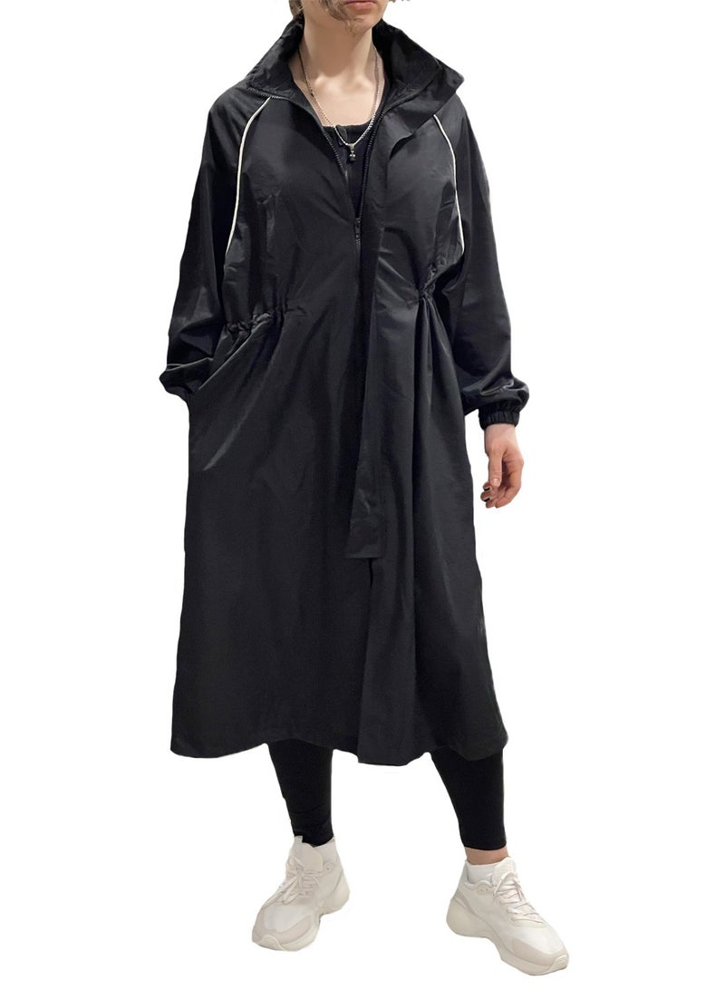 SOLOBUY Midi Trench Coat, Women's Sporty Style, Stand-up Collar - Image 1