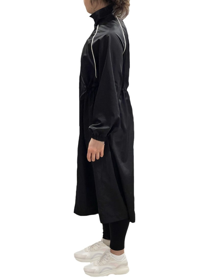 SOLOBUY Midi Trench Coat, Women's Sporty Style, Stand-up Collar - Image 3