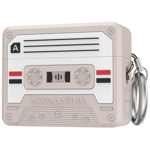 TRONWIN for AirPods Pro 3 Case - 2025 Retro Silicone Mixtape Design Case for Apple AirPods Pro 3rd Generation, Cute Cassette Airpod pro 3 Case Cover for Men/Women (Old Grey) - Image 1