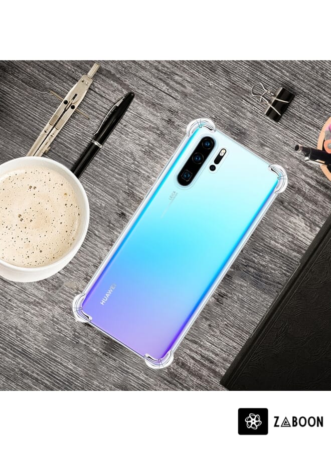 Zaboon غطاء حماية لهاتف هواوي P30 برو مضاد للسقوط بأربع زوايا رقيق شفاف TPU - Image 1