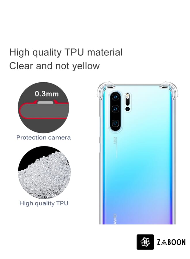 Zaboon غطاء حماية لهاتف هواوي P30 برو مضاد للسقوط بأربع زوايا رقيق شفاف TPU - Image 4