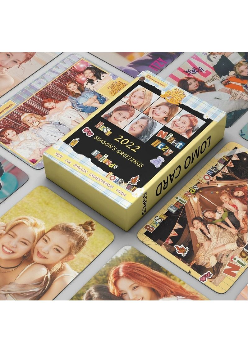 SKYLO 55-Piece ITZY 2022 Season‘s Greetings Hd Lomo Card Postcard - Image 1
