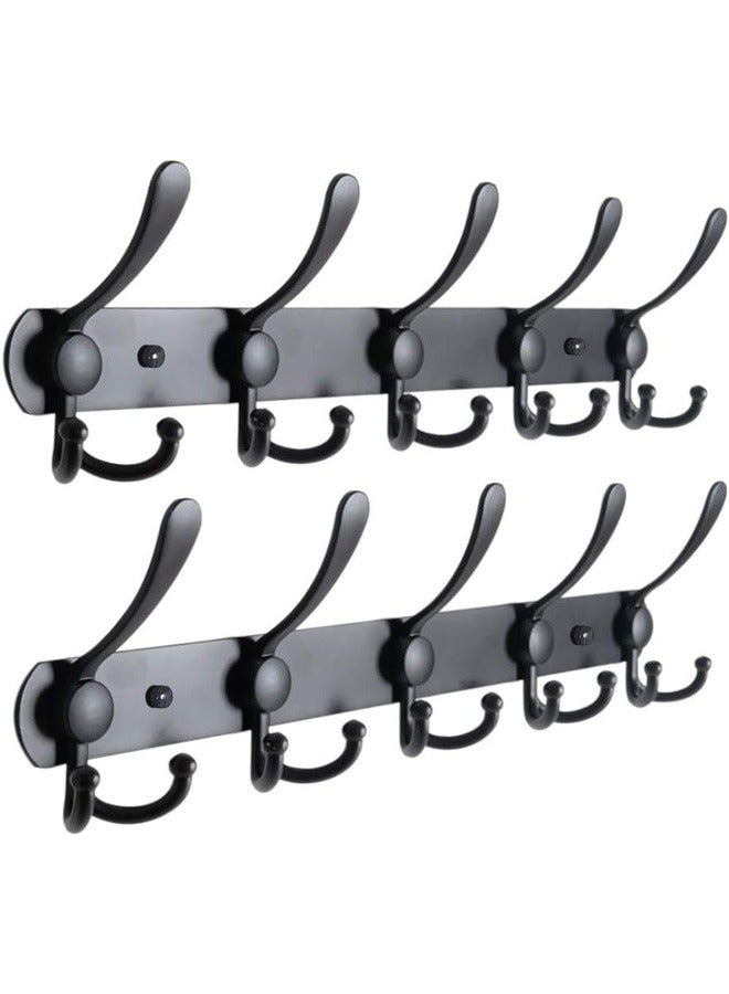 Arabest Coat Hooks, Coat Rack, Coat Hooks Wall Mounted, Stainless Steel Coat Hooks Rack, Coat Hook, Wall Coat Racks (Black 2PCS) - Image 1