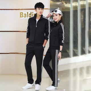 Sports suit Mens Spring and Autumn Sweatshirt Casual Loose Korean-style Couple Jacket Three-bar Student Clothes Two-piece Set Black - pzsku/Z22CBC27F24DFFC6A0D4AZ/45/1746221175/6980e864-8c0d-47a3-b5fe-1f021175fd5e