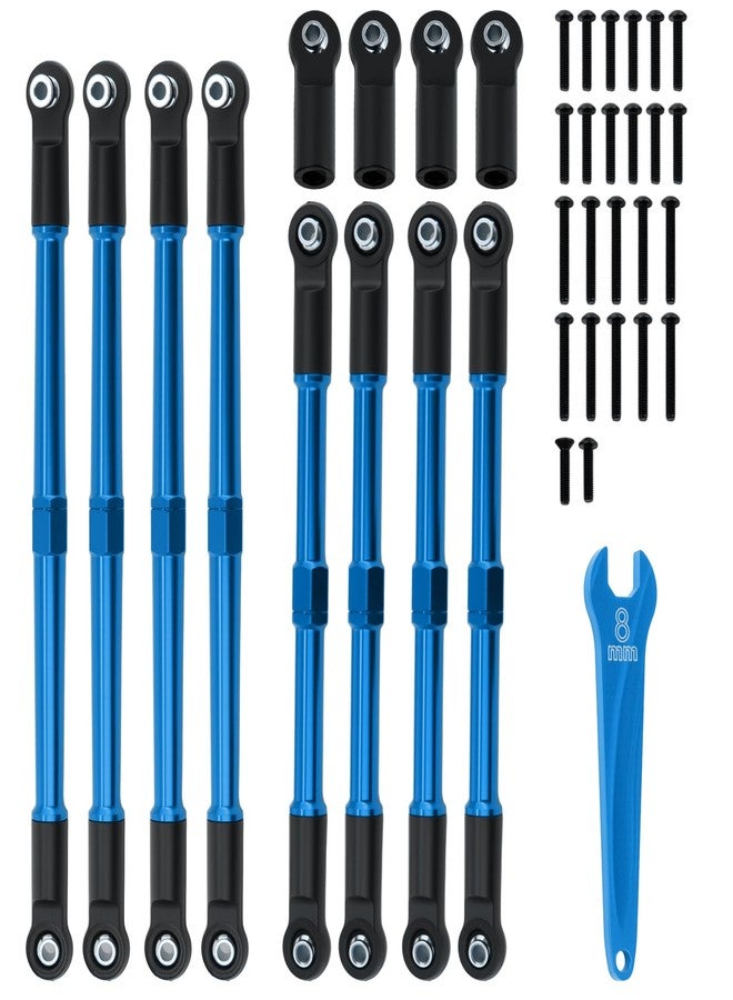 POLANTA 7075 Aluminum Tie Links Push Rods Set Upgrade Parts for Traxxas 1/10 E-Revo 2.0 Summit,Replace#5319X #5338R(Blue) - Image 1