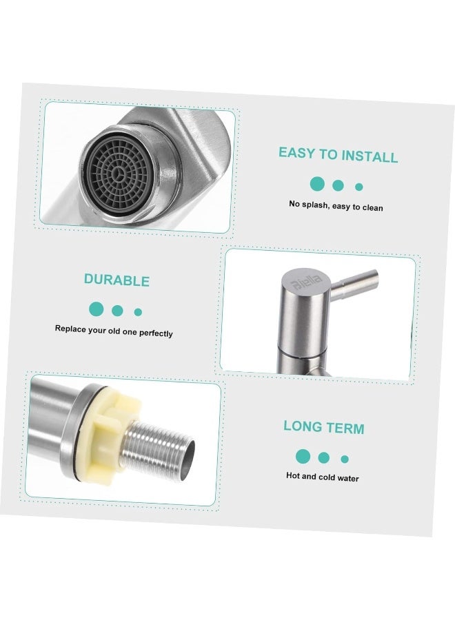 Biella G1/2 Stainless Steel Single Brushed Cold Water Tap Single Hole Faucet For Kitchen Bathroom And Washbasin Durable Single-Lever Sleek Lip Gloss Finish - Image 4