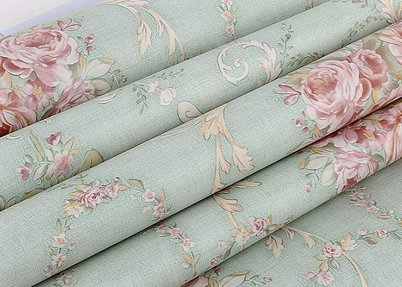 Teemall Vintage Blooming Flower Wallpaper Peel & Stick Backsplash Mural for Livingroom Bedroom Kitchen 17.7''x98'' - Image 5