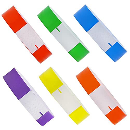ONLYKXY 120pcs Print Pattern Logo Card Party Paper Wrist Straps 3/4" Tear-Resistant Waterproof Wristbands for Events(6 Colors) - Image 1