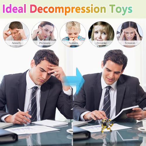 Gokeey Transformable Fidget Spinners Toys 4 Pcs for Kids and Adults Stress Relief Sensory Toys for Boys and Girls Fingertip Gyros for Party Favors Chrismas Stocking Stuffers Bulk for Teens - Image 4