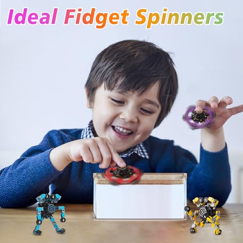Gokeey Transformable Fidget Spinners Toys 4 Pcs for Kids and Adults Stress Relief Sensory Toys for Boys and Girls Fingertip Gyros for Party Favors Chrismas Stocking Stuffers Bulk for Teens - Image 2