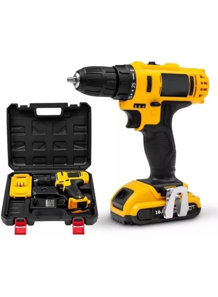 21V Cordless Electric Drill with Two Variable Speeds, Non-Slip Handle, Durable Design, 2 Batteries - Image 5