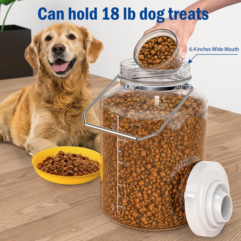 Daitouge 5 Gallon Air Tight Glass Storage Jars, 6.4inch Wide Mouth Canister with Stainless Steel Handle, Large Gallon Glass Jars, Glass Water Jug with Cup for Terrarium, Storage, Dog Treats, Mead Making - Image 5