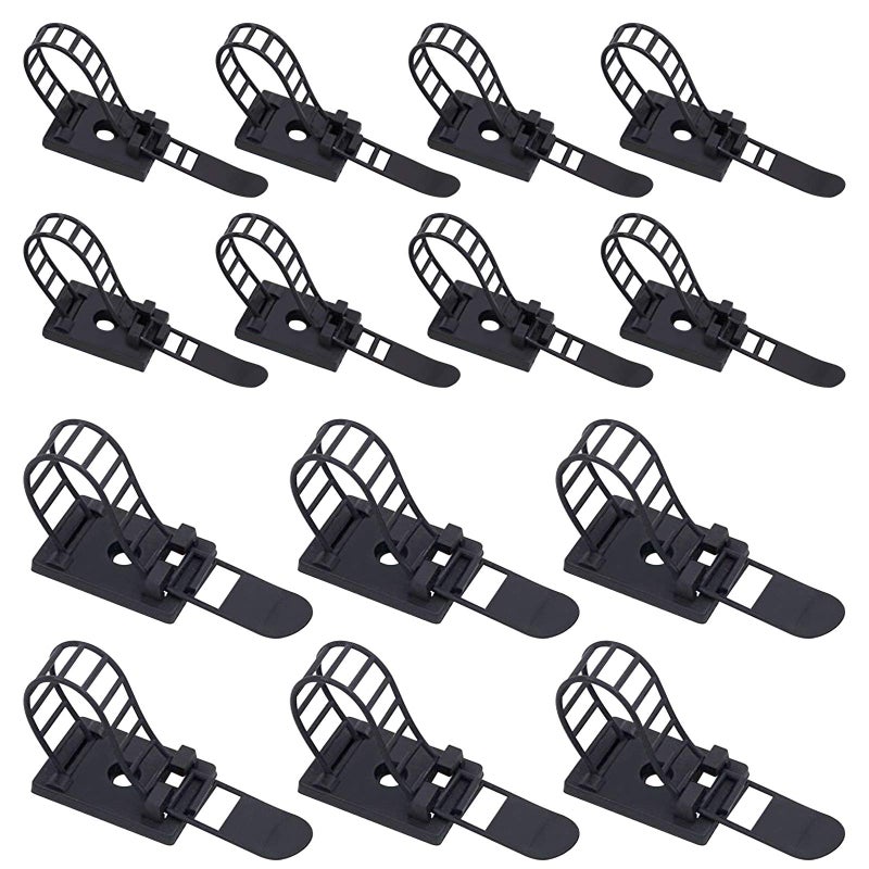 Rustark 50Pcs 2 Sizes Adjustable SelfAdhesive Nylon Cable Straps Cable Ties Cord Clamp for wire management Large and Small - Image 2