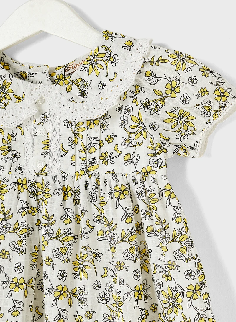 Ripples Floral Collar Dress