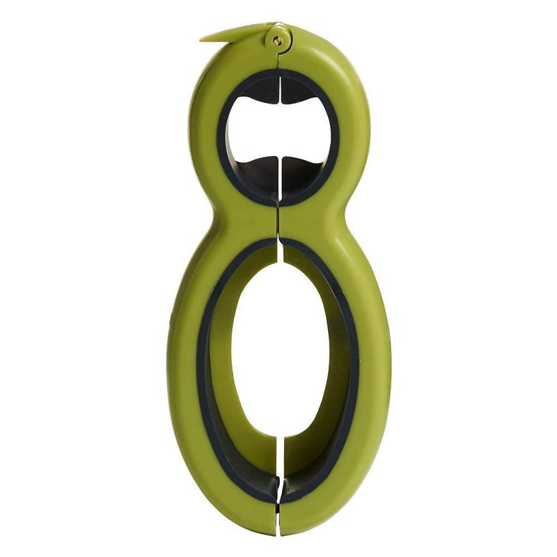 R Dabhi R Dabhi Classic Opener Multifunctional 6 in 1 Can Openr Jar Opener Bag Pouch Seal Cutter Twist Off Seal Opener Soda Bottle Church Key Opener Can Wine Beer Lids Opener - Image 1