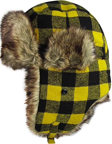 KBETHOS KBW-604 GLD-BLK Lumberjack Plaid Aviator Trapper Hat Trooper Ear Flaps Ushanka Eskimo Cold - Image 3