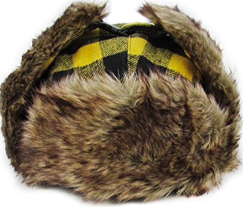 KBETHOS KBW-604 GLD-BLK Lumberjack Plaid Aviator Trapper Hat Trooper Ear Flaps Ushanka Eskimo Cold - Image 5