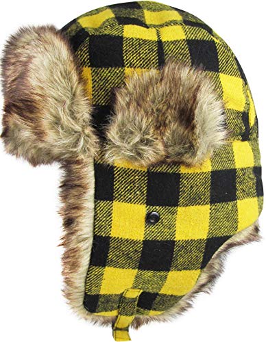KBETHOS KBW-604 GLD-BLK Lumberjack Plaid Aviator Trapper Hat Trooper Ear Flaps Ushanka Eskimo Cold - Image 2