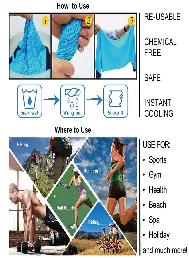 MYTHOS 2 Pack Cooling Towel, Soft Breathable Chilly Towel, Ice Towel, Microfiber Towel for Yoga, Sport, Running, Workout,Gym, Camping, Fitness, Workout & More Activities(Multicolor),(40"x12") Inches. - Image 4