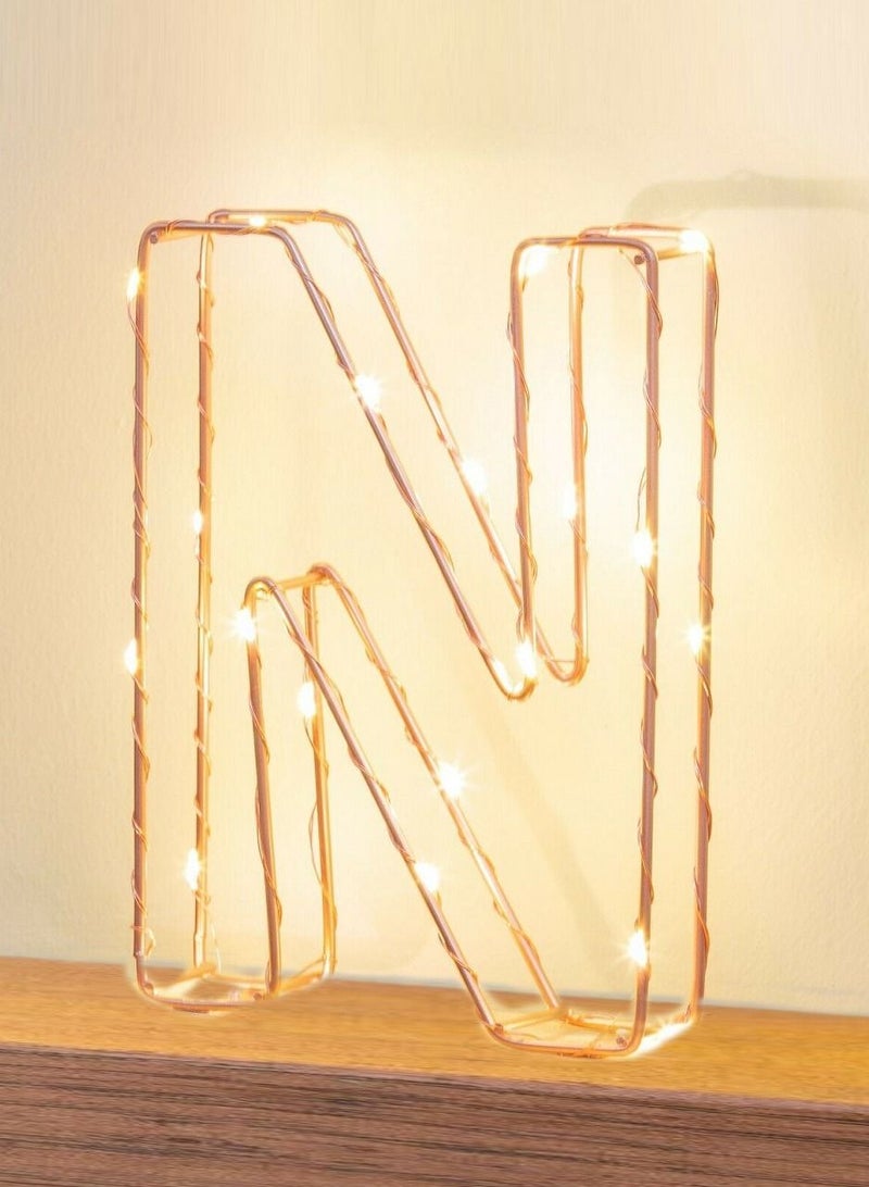 Salla Golden Letter N Glowing with LED Lights 25cm - Image 3