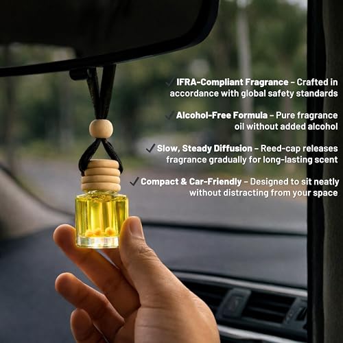 Nytarra Luxury Car Perfume Pink Bloom, No Alcohol & Long Lasting Air Freshener, Car Fragrance Diffuser, Premium Car Scent Hanging Pod - Image 2