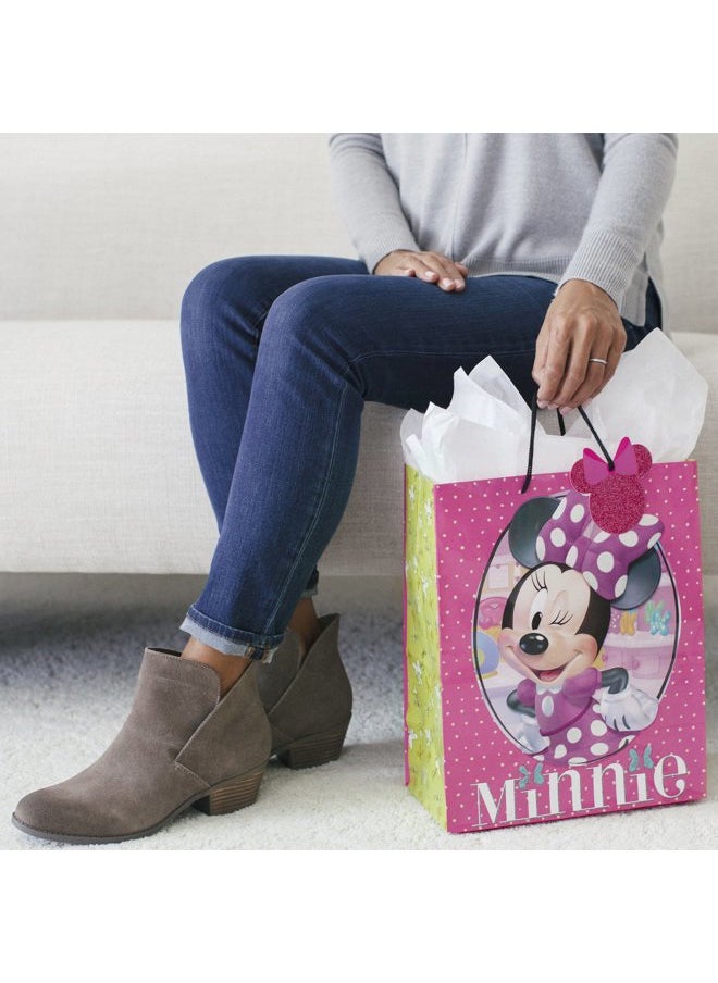 Hallmark - 13" Large Gift Bag with Tissue Paper (Minnie Mouse) for Birthdays, Kids Parties or Any Occasion - Image 1