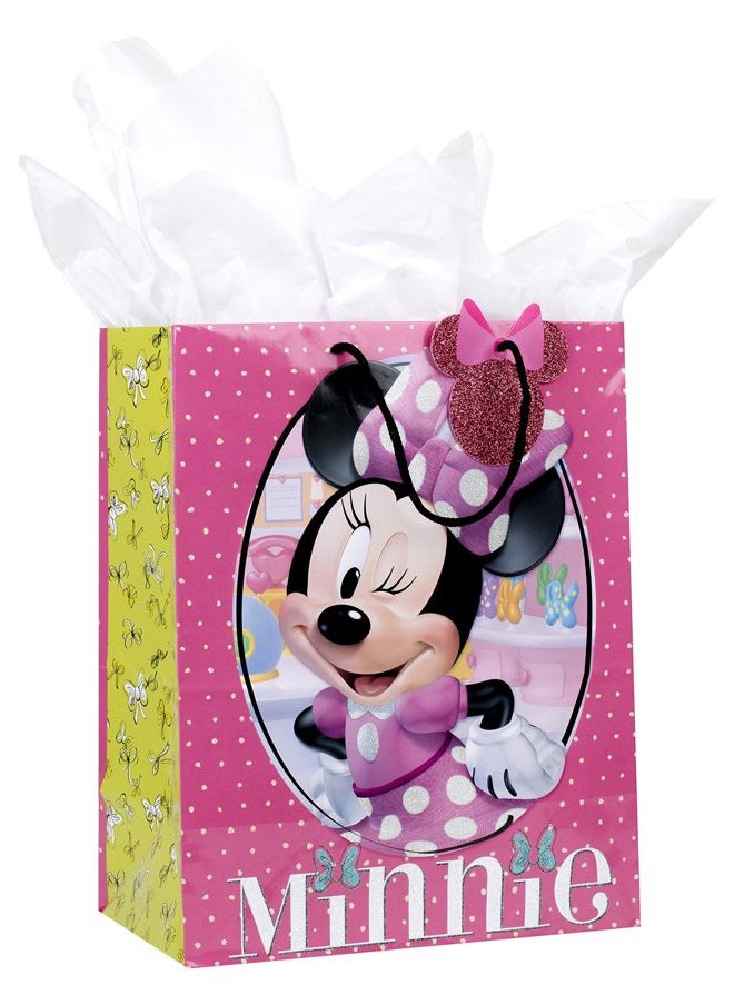 Hallmark - 13" Large Gift Bag with Tissue Paper (Minnie Mouse) for Birthdays, Kids Parties or Any Occasion - Image 1