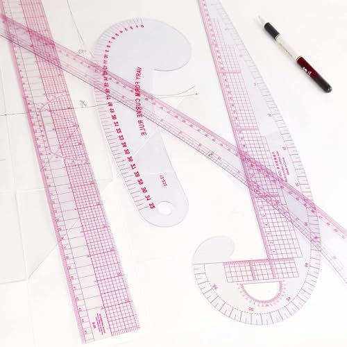 HLZC French Curve Ruler for Pattern Making, 15 Pieces Clear Sewing Ruler Set for Beginners Tailors Designers - Image 2