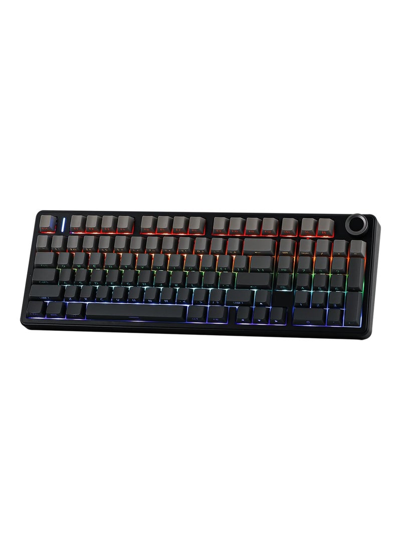 AULA - AULA F99 PRO 96% Mechanical Keyboard BT5.0/USB-C/2.4GHz Wireless Gaming Keyboard with Hot Swap Gasket Custom Keyboard 8000mAH Battery Knob for Win/Mac with RGB Backlight (Nimbus Switch V3 Black) - Image 1