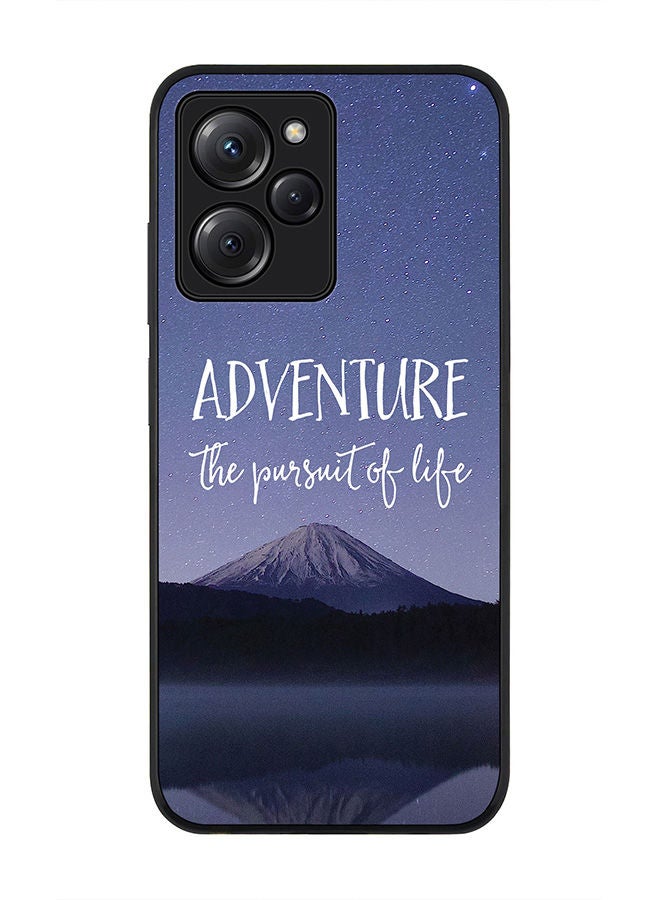 Stylizedd حافظة سوداء متينة لهاتف Poco X5 Pro، تصميم نحيف، حافظة مرنة بحواف مطاطية، مضادة للسقوط، غلاف TPU رقيق - مغامرة - Image 1