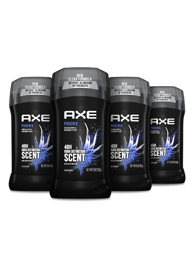 AXE Phoenix Deodorant 48H Odor Protection Crushed Mint & Rosemary Aluminum Free Deodorant for Men 3 Ounce (Pack of 4) - Image 1