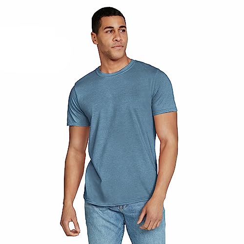 Gildan Softstyle Cotton T-Shirt, Style G64000, Multipack, Heather Indigo (2-Pack), Large - Image 2