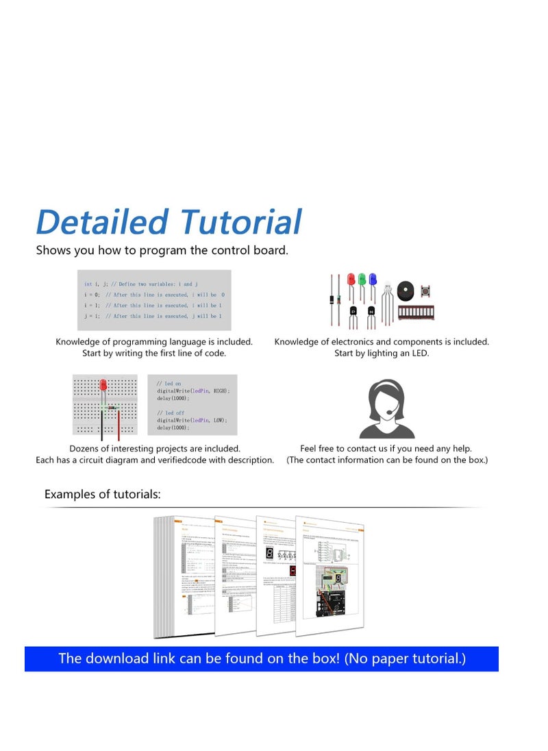 Ultimate Starter Kit with Board V4 (Compatible with Arduino IDE), 274-Page Detailed Tutorial, 217 Items, 51 Projects