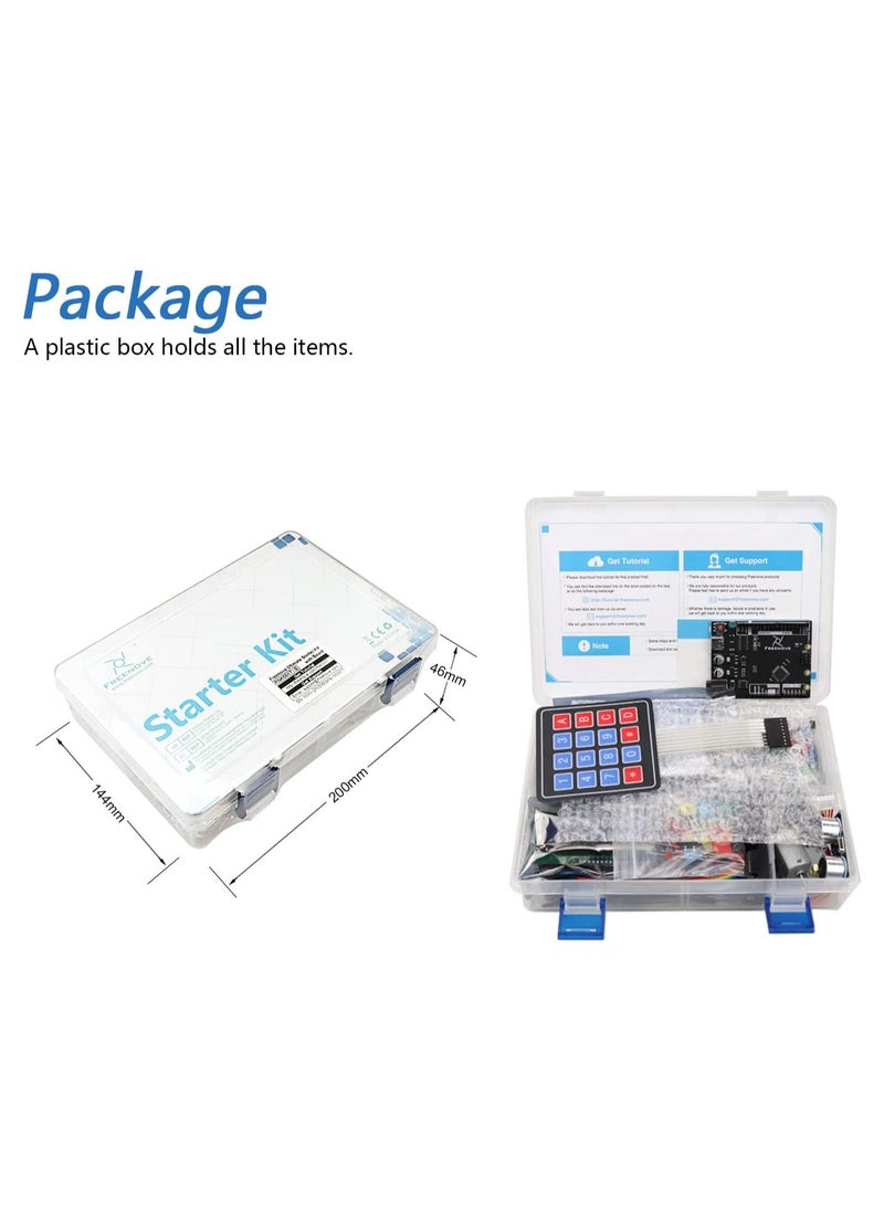 Ultimate Starter Kit with Board V4 (Compatible with Arduino IDE), 274-Page Detailed Tutorial, 217 Items, 51 Projects
