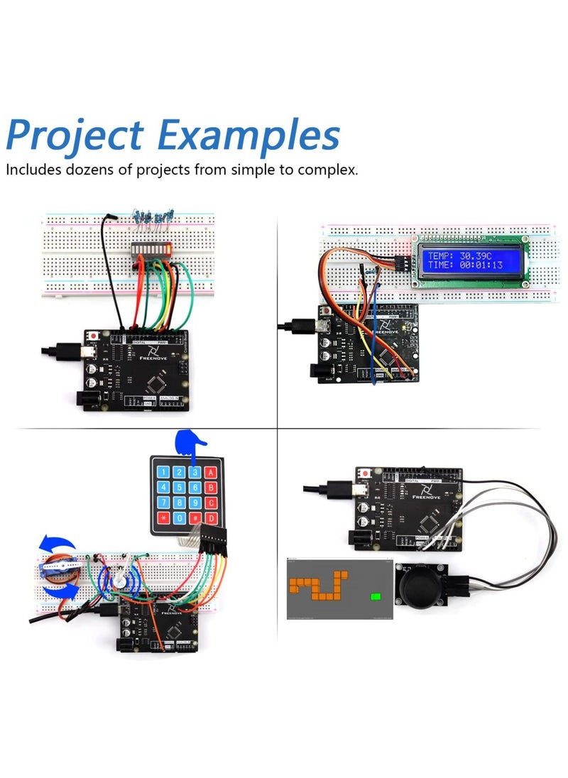 FREENOVE Ultimate Starter Kit with Board V4 (Compatible with Arduino IDE), 274-Page Detailed Tutorial, 217 Items, 51 Projects  - Image 4