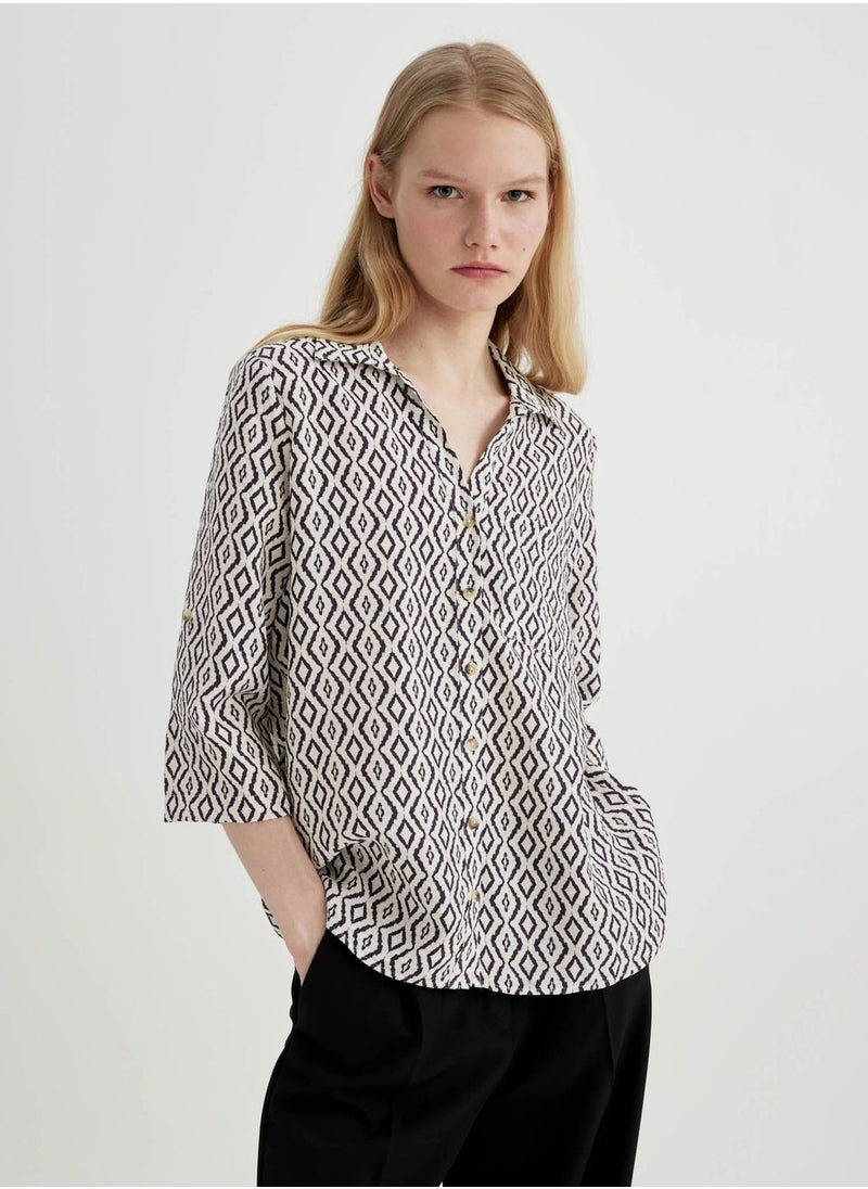 DeFacto - Regular Fit Shirt Collar Long Sleeve Shirt - Image 1
