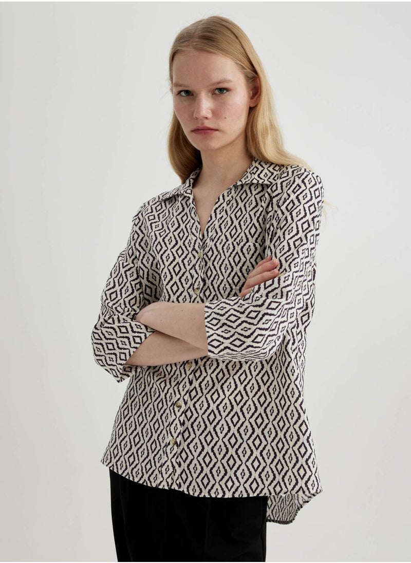 DeFacto - Regular Fit Shirt Collar Long Sleeve Shirt - Image 1
