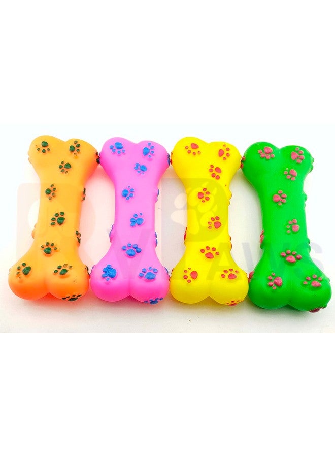 عظمة مضغ مطاطية متينة مطبوعة على شكل مخلب مع صوت صرير، لعبة مضغ مثالية للعب وتدريب الكلاب والجراء (عبوة من قطعة واحدة) - Image 4