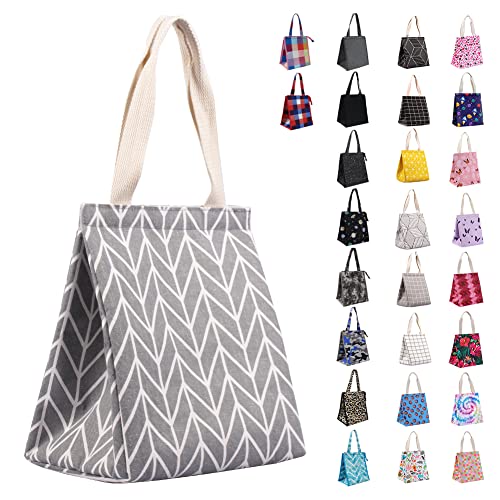 iknoe Insulated Lunch Bag for Women & Adults, 9L Foldable Wide-Open Cooler Bag with Pockets, Leakproof & Portable, for Picnic, Office, Beach(Gray diamond) - Image 1
