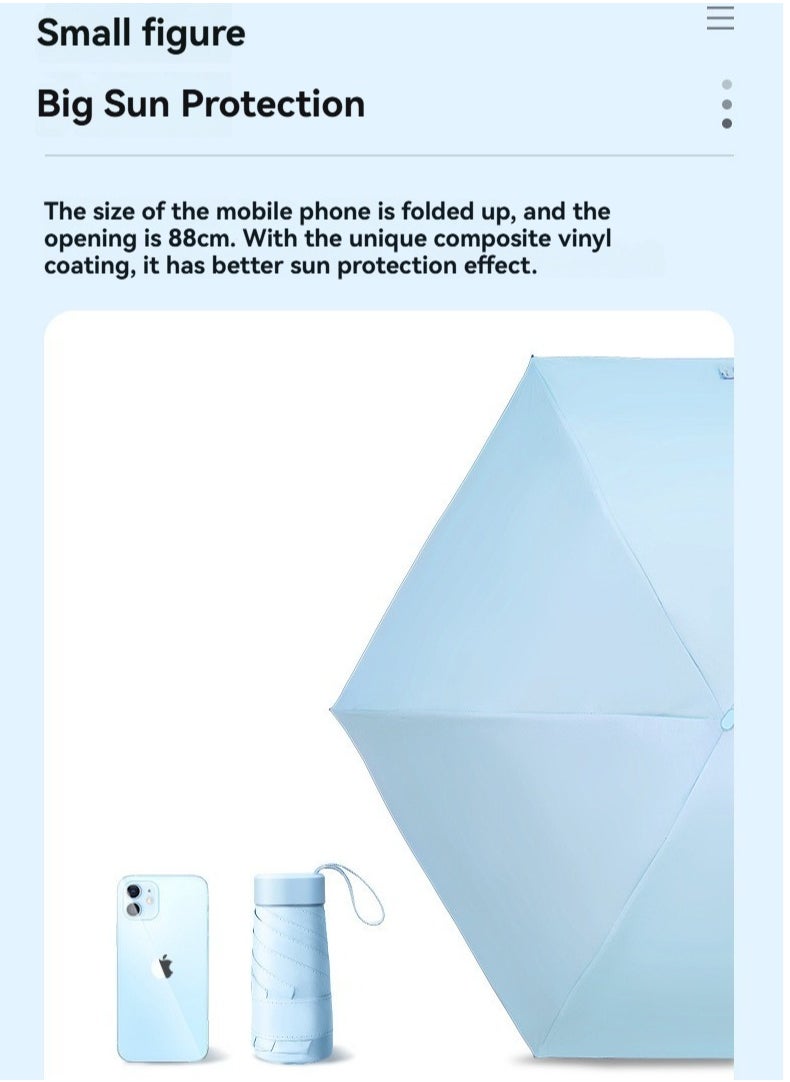 M MIAOYAN Mini Capsule Umbrella for Women – Pocket-Sized, UV Protection, Lightweight & Foldable  - Image 4