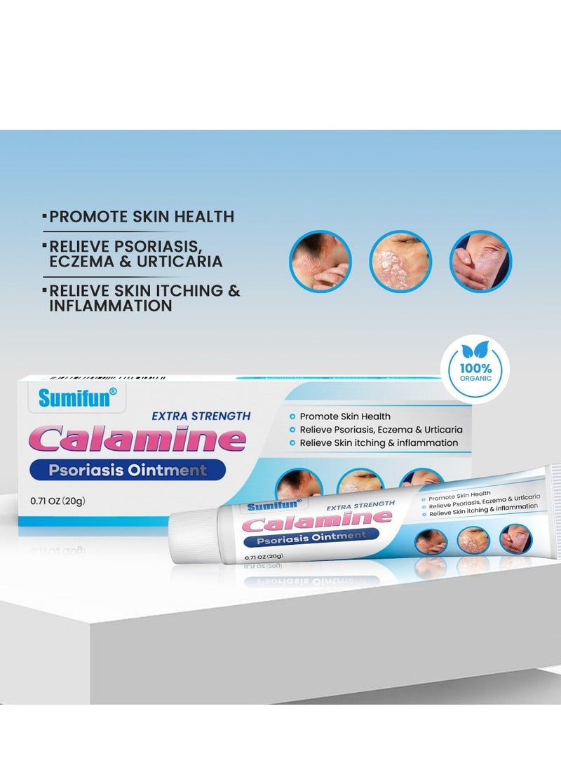 Sumifun Extra Strength Calamine Psoriasis Ointment, Promote Skin Health Relieve Psoriasis, Eczema and Urticaria Relieve Skin Itching & Inflammation 20g - Image 4