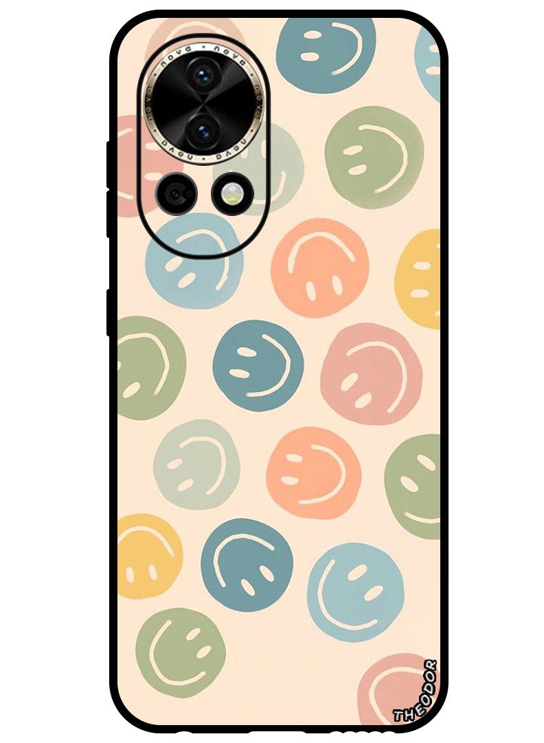 Theodor Protective Case Anti Scratch Shock Proof Bumper Cover For Huawei Nova 12 Ultra Colourful Smileys - Image 1
