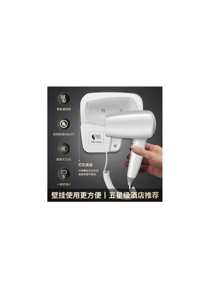 JAMAKY Italy Jamaki 2000W Non-Perforated Wall Mounted High Power Fast Drying Negative Ions Hair Dryer for Hotels, Guest Houses, Home Bathrooms - JPC30293 White  - Image 3