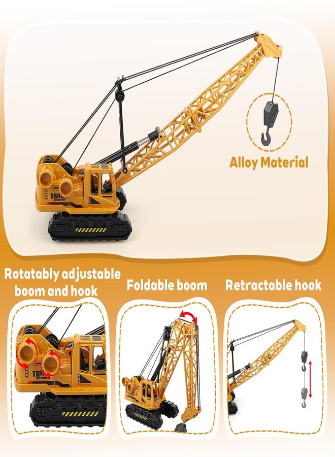 AtomDream Tech Diecast Crane Truck Toy for Boys Ages 3-12 - Metal Construction Toy Truck with Manual Lifting Arm - Heavy Duty Toy Crane Vehicles for Kids, Christmas & Birthday Gift for Toddlers and Children - Image 5