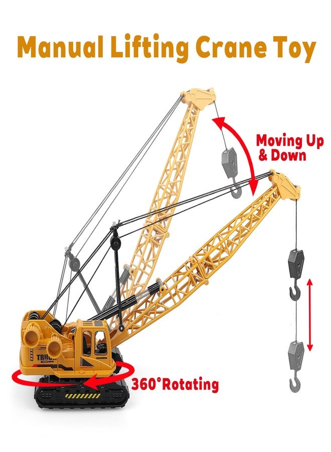 AtomDream Tech Diecast Crane Truck Toy for Boys Ages 3-12 - Metal Construction Toy Truck with Manual Lifting Arm - Heavy Duty Toy Crane Vehicles for Kids, Christmas & Birthday Gift for Toddlers and Children - Image 3