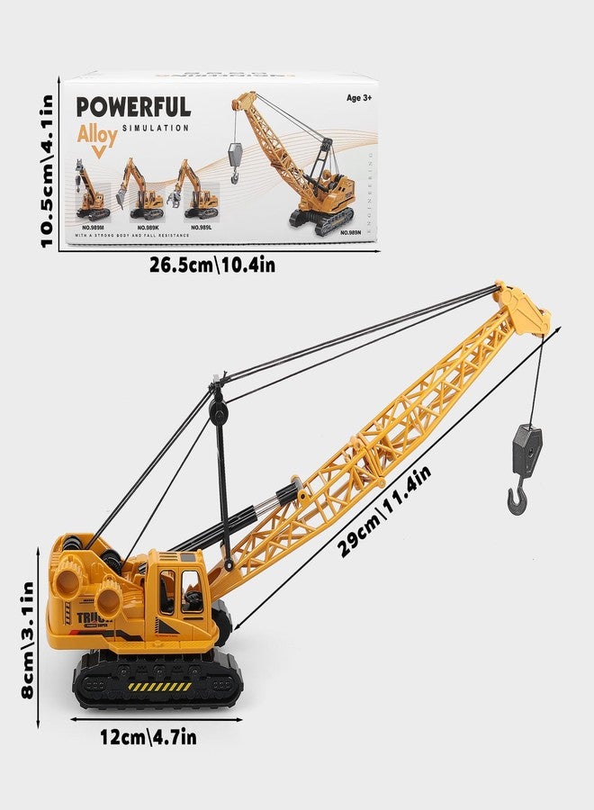 AtomDream Tech Diecast Crane Truck Toy for Boys Ages 3-12 - Metal Construction Toy Truck with Manual Lifting Arm - Heavy Duty Toy Crane Vehicles for Kids, Christmas & Birthday Gift for Toddlers and Children - Image 4